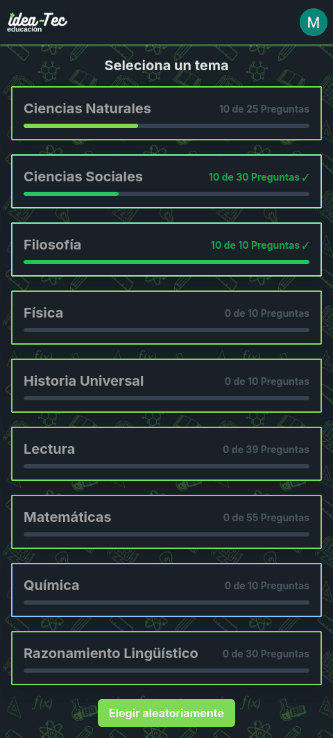 App en modo oscuro