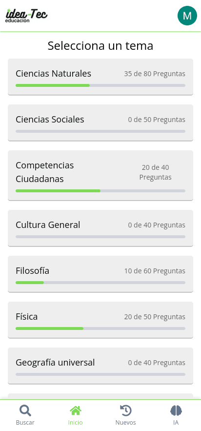 App en modo claro